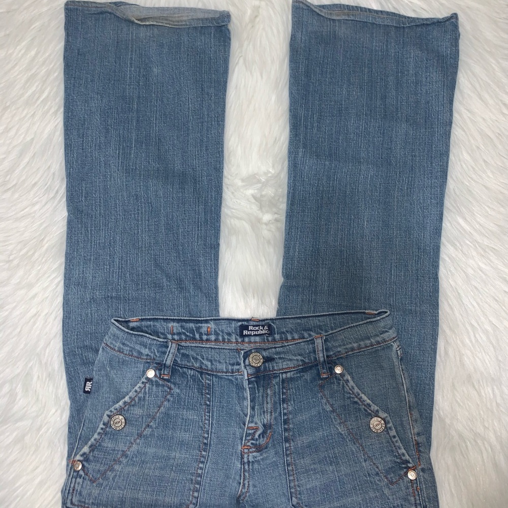 Rock & Republic size 27 bootcut jeans H08 - Picture 1 of 6